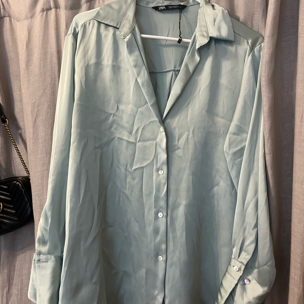 Zara Mint Green Blouse